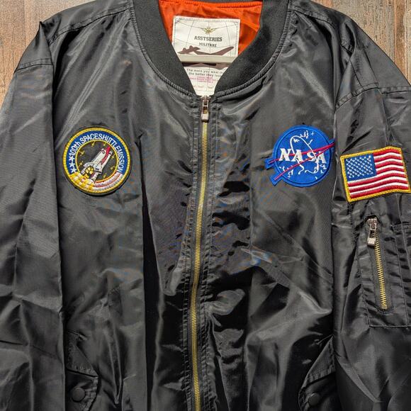 Modern NASA 100th Space Shuttle Mission Military Bomber Jacket - Picture 3 of 7